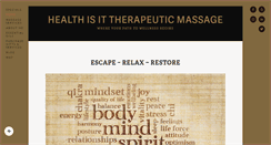 Desktop Screenshot of healthisitmassage.com